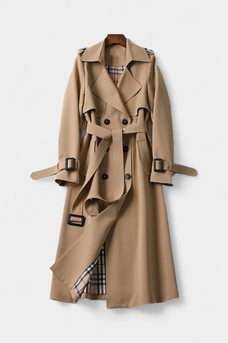 Perpetua – Zweireihiger Trenchcoat mit Gürtel von Amora Bern