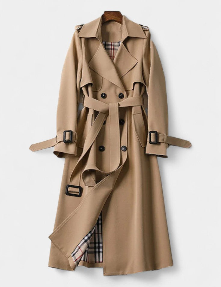 Perpetua – Zweireihiger Trenchcoat mit Gürtel von Amora Bern