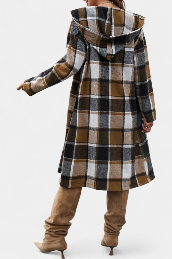 Swanhilde – Karierte Jacke mit Kapuze von Amora Bern, Ansicht 2