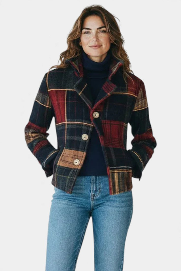 Heilwig – Zeitlose kurze Jacke mit Karomuster von Amora Bern, Ansicht 3