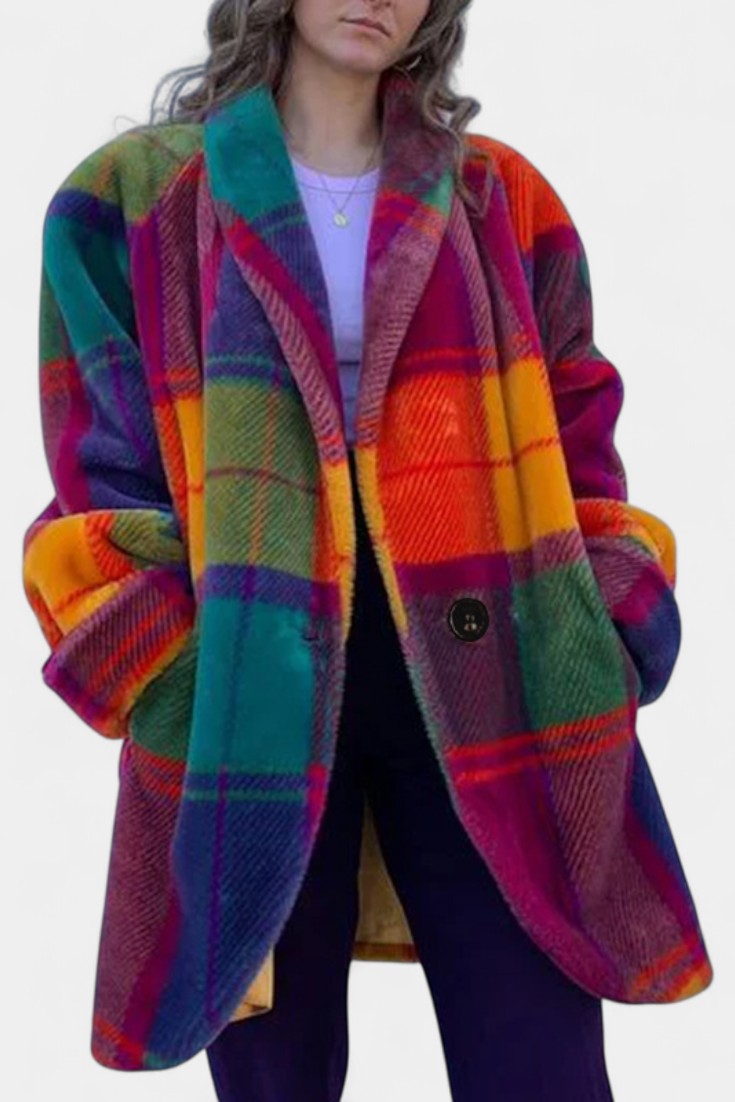 Elfgard – Auffälliger karierter Oversize-Mantel von Amora Bern
