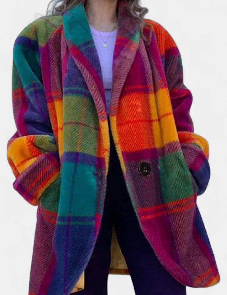 Elfgard – Auffälliger karierter Oversize-Mantel von Amora Bern