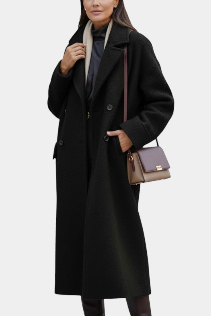 Konradine – Langer Oversize-Mantel mit Zweireiher von Amora Bern, Ansicht 12