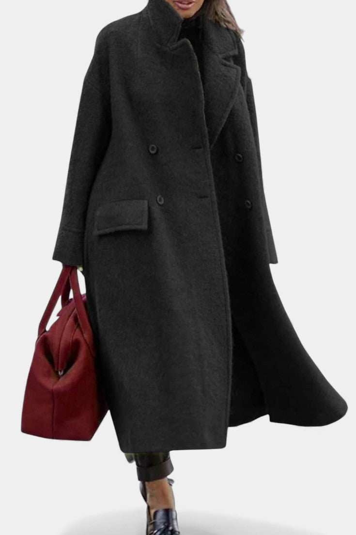 Konradine – Langer Oversize-Mantel mit Zweireiher von Amora Bern, Ansicht 11