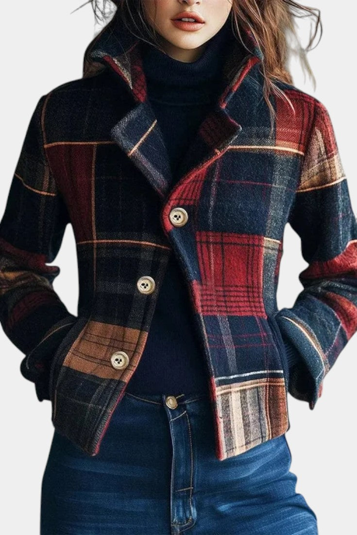 Heilwig – Zeitlose kurze Jacke mit Karomuster von Amora Bern