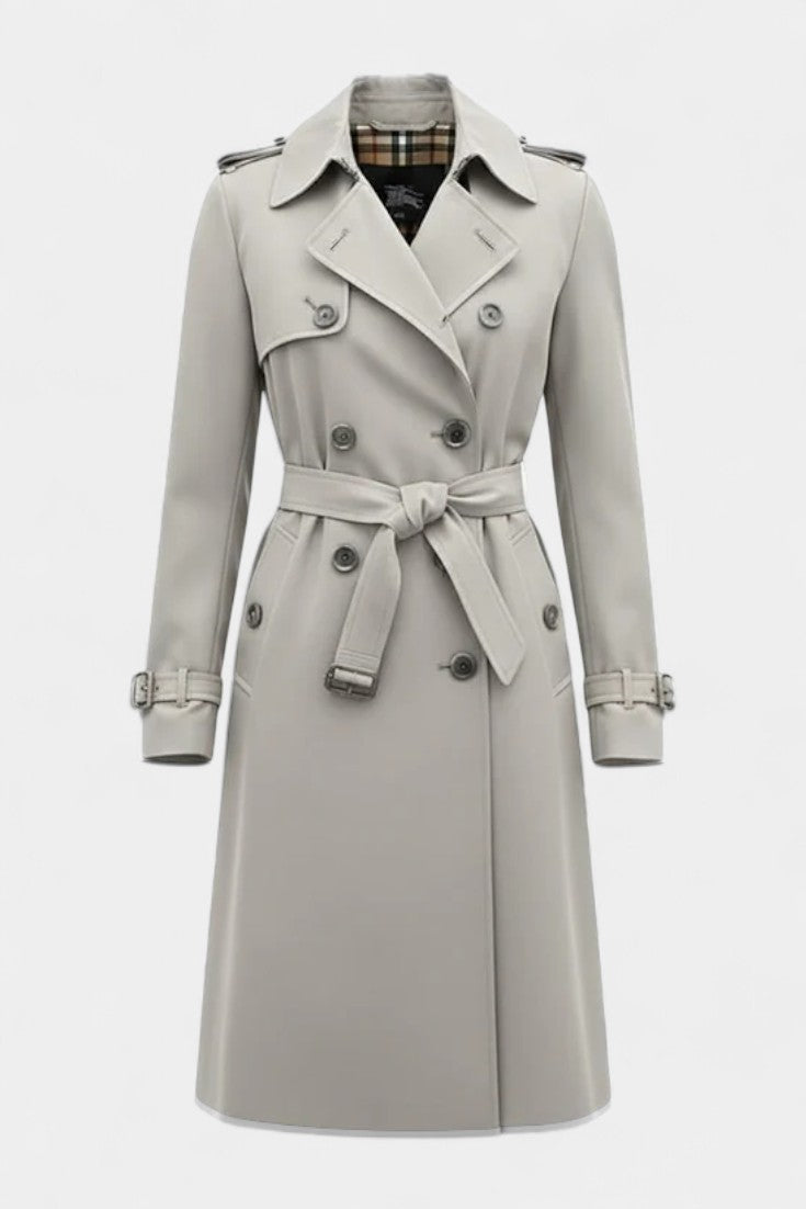 Perpetua – Zweireihiger Trenchcoat mit Gürtel von Amora Bern, Ansicht 12