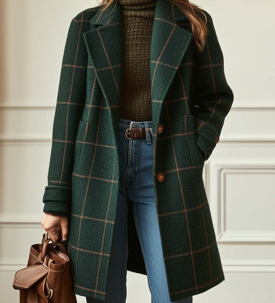 Florencia™ | Retro-Karierte Tweed-Mantel