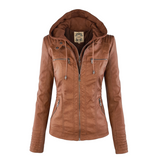 Laurina™ | Enganliegende Bikerjacke mit Kapuze