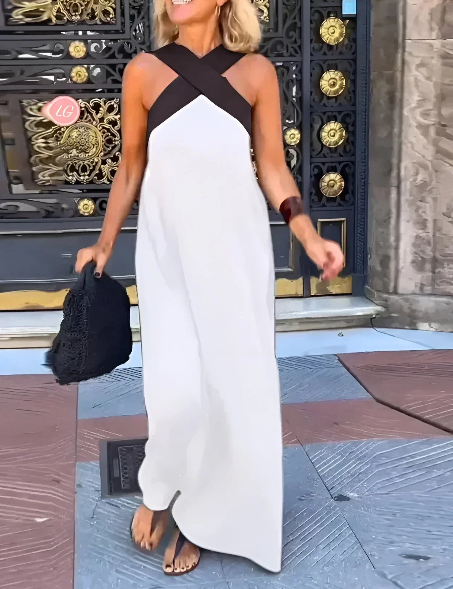Quirine™ | Maxikleid mit Überkreuzung vorne