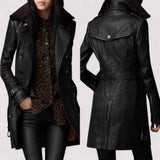 Valentina™ | Eleganter langer 3/4 Leder-Mantel