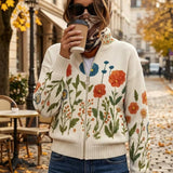 Andrea – Strickjacke mit Wildblumenmuster von Amora Bern, Ansicht 2