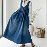 Bertrada – Langes Vintage-Denimkleid aus weicher Baumwolle von Amora Bern, Ansicht 6