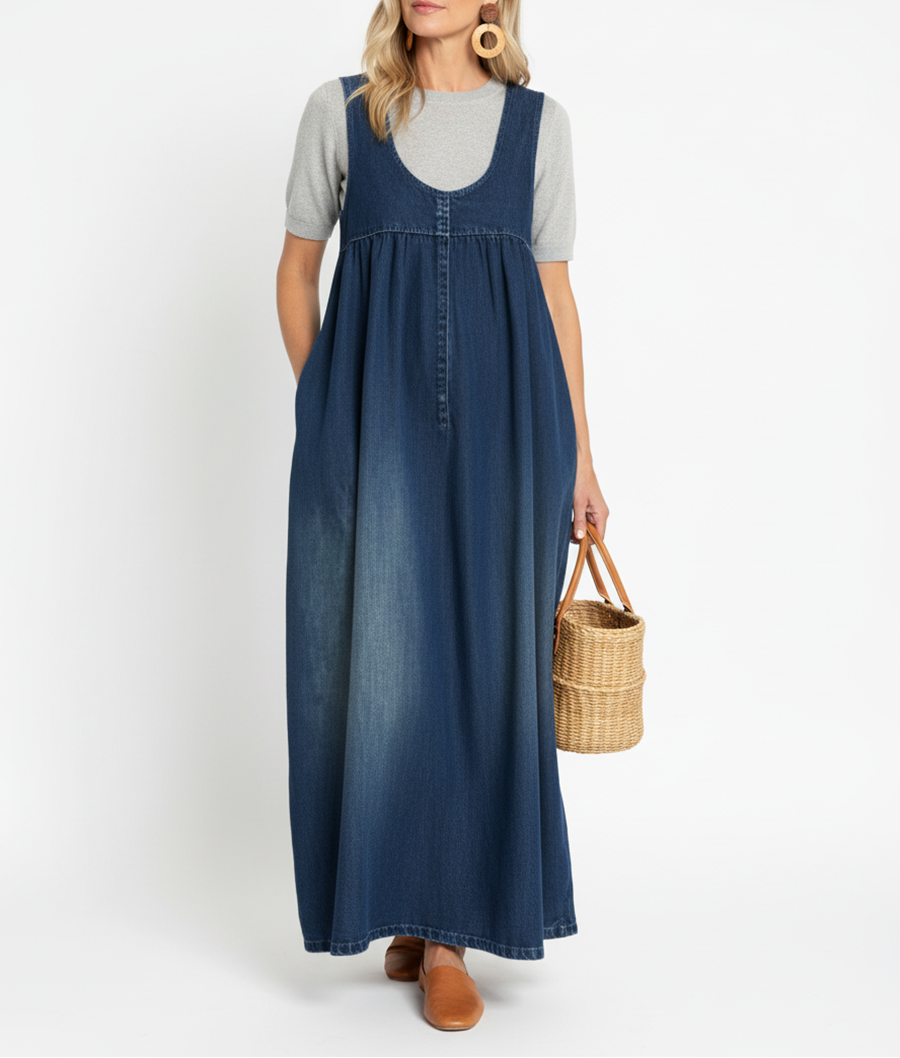 Bertrada – Langes Vintage-Denimkleid aus weicher Baumwolle von Amora Bern