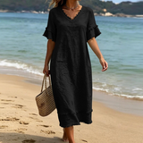 Rosa – Leichtes Strandkleid mit Rüschendetails