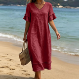 Rosa – Leichtes Strandkleid mit Rüschendetails