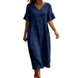 Rosa – Leichtes Strandkleid mit Rüschendetails