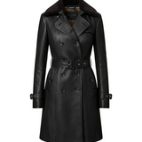 Valentina™ | Eleganter langer 3/4 Leder-Mantel